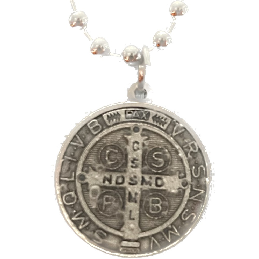 St Benedict Pax Cross Necklace Resin